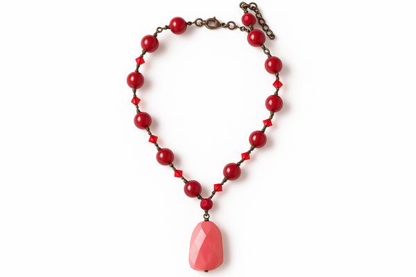 Optimized rose quartz necklace