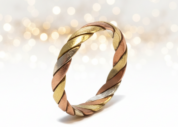 Bague Tressée 3-Métaux